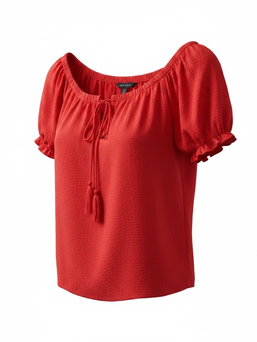 RW&CO. Red Short Puff Sleeve Peasant Top